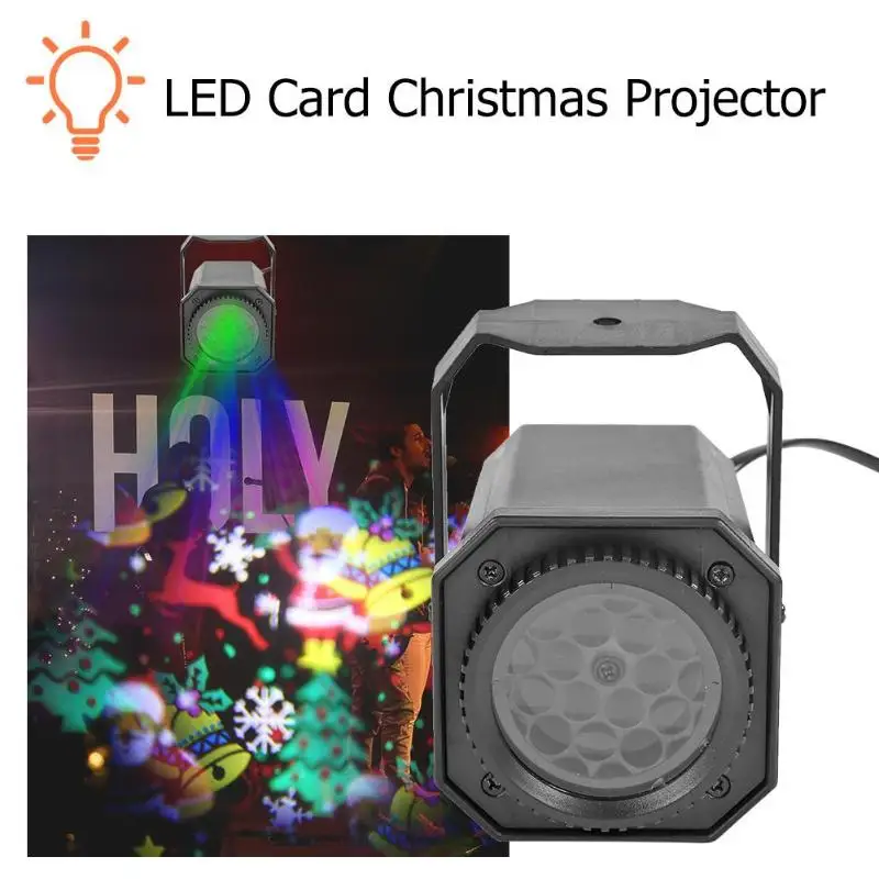 Светодиодный проектор с рождественским узором, Яркий вращающийся сценический светильник для дискотеки KTV DJ