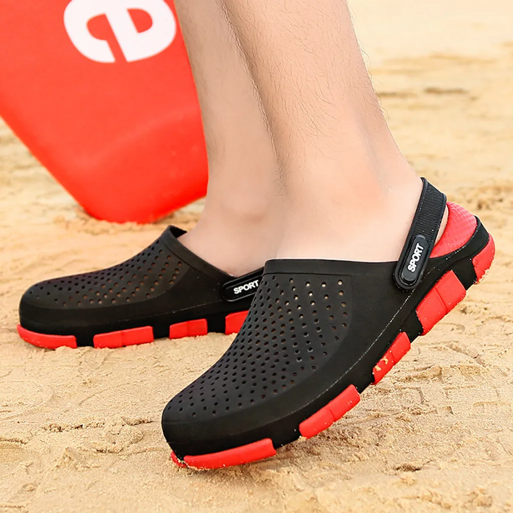 SAGACE/повседневная мужская обувь на плоской подошве; прочный светильник; дышащие тапочки с отверстиями; пляжная обувь с отверстиями; обувь для плавания; быстросохнущие кроссовки