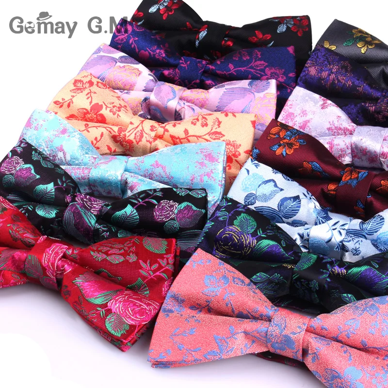 Для мужчин галстуки-бабочки новые полиэфирный галстук-бабочка для Для мужчин бренд мужской цветочный жаккардовый галстук-бабочка Бизнес Свадебные Gravata Borboleta