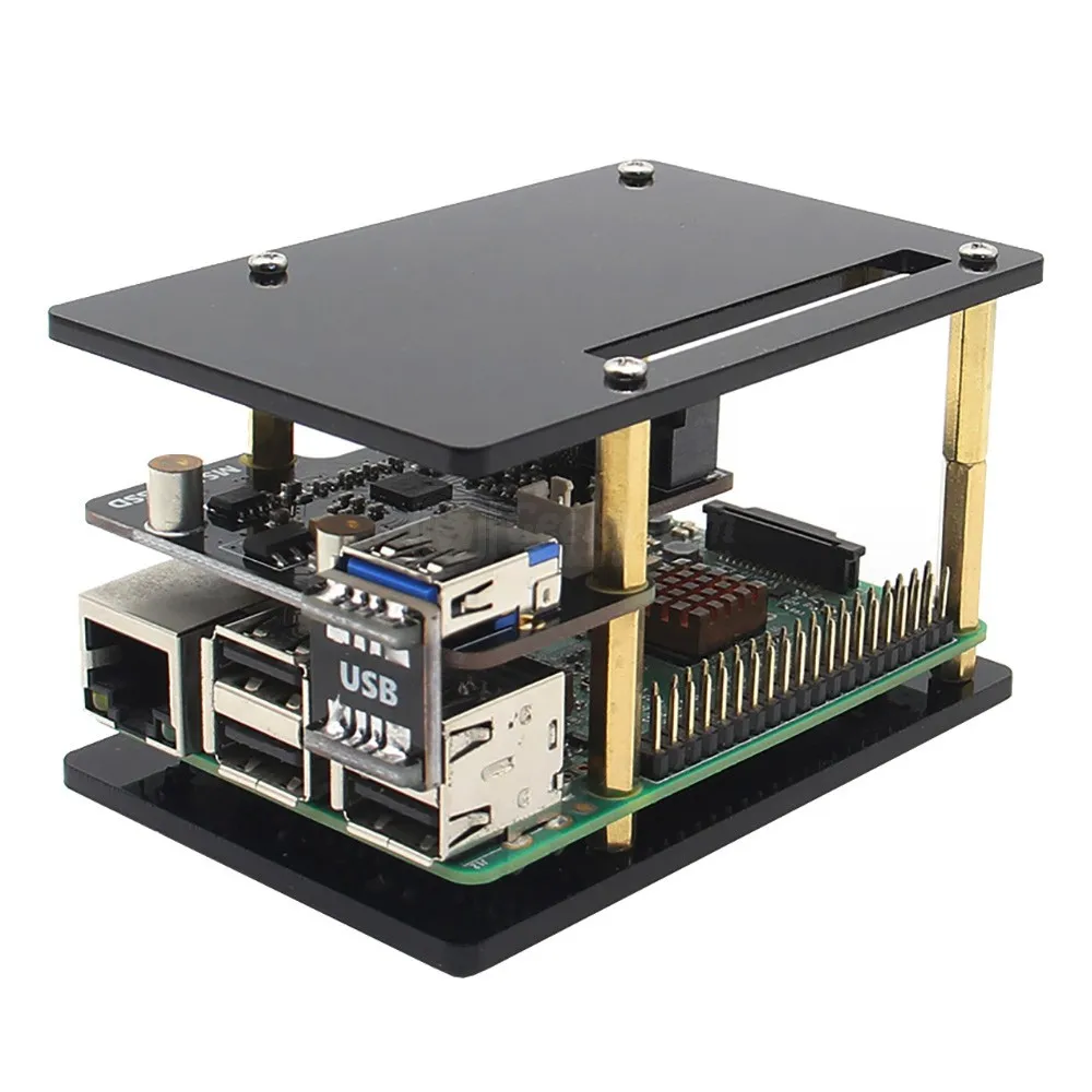Raspberry Pi защитный акриловый чехол для X850 mSATA Плата расширения|Аксессуары