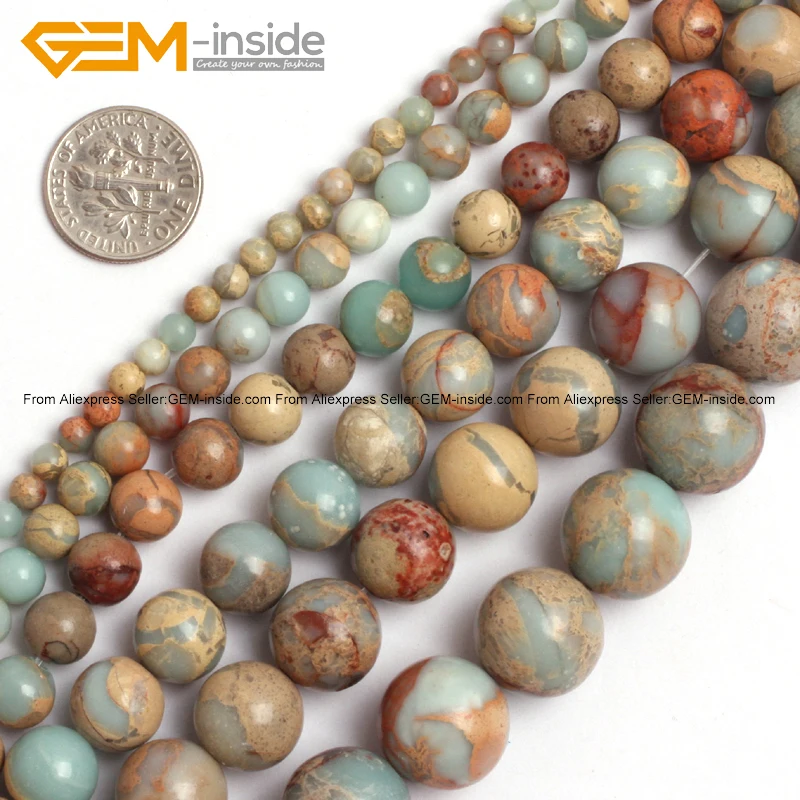 

Gem-inside Natural Round Multicolor Shoushan Jaspers Stone Beads For Jewelry Making Earring 4-20mm 15inches DIY Jewellery