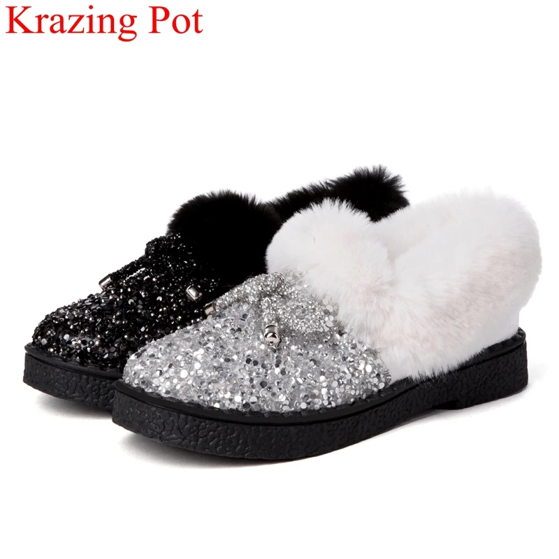 

2018 superstar big size sequined cloth round toe women ballet flats sweet loafers sexy vacation slip on elegant winter shoes L45