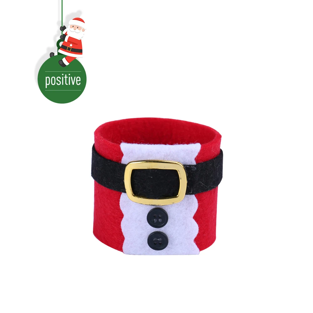 

4pcs/lot Napkin Rings Holder party Banquet Dinner Hotel Table Santa Clothes Tissue Napkin Wrap Holders Christmas Decorations
