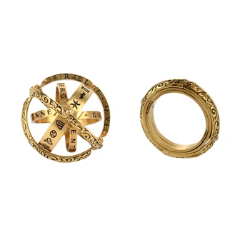 

Retro Hand Made Copper Astronomical Ring 16th Century Germany That Unfolds Into Astronomical Sphere Ring Faded Effect