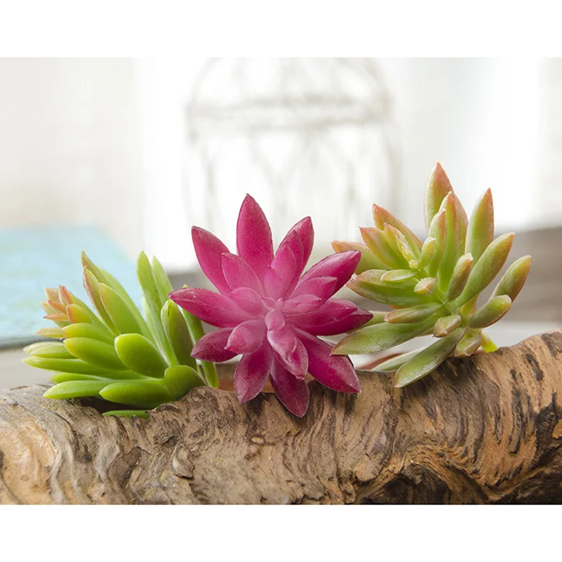 Mini Artificial Succulent Plants Realistic Lotus Flower