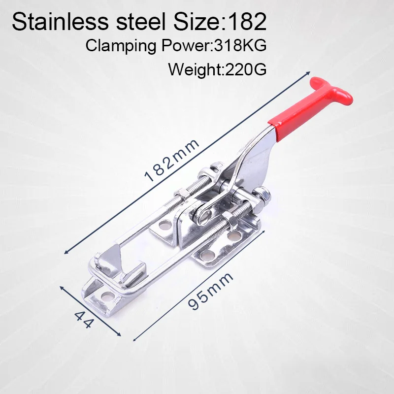 1 шт. Оцинкованная железная регулируемая защелка с защелкой для фиксации, быстрый зажим, домашний ящик для инструментов, застежка, защелка с защелкой - Цвет: 182-Stainless steel
