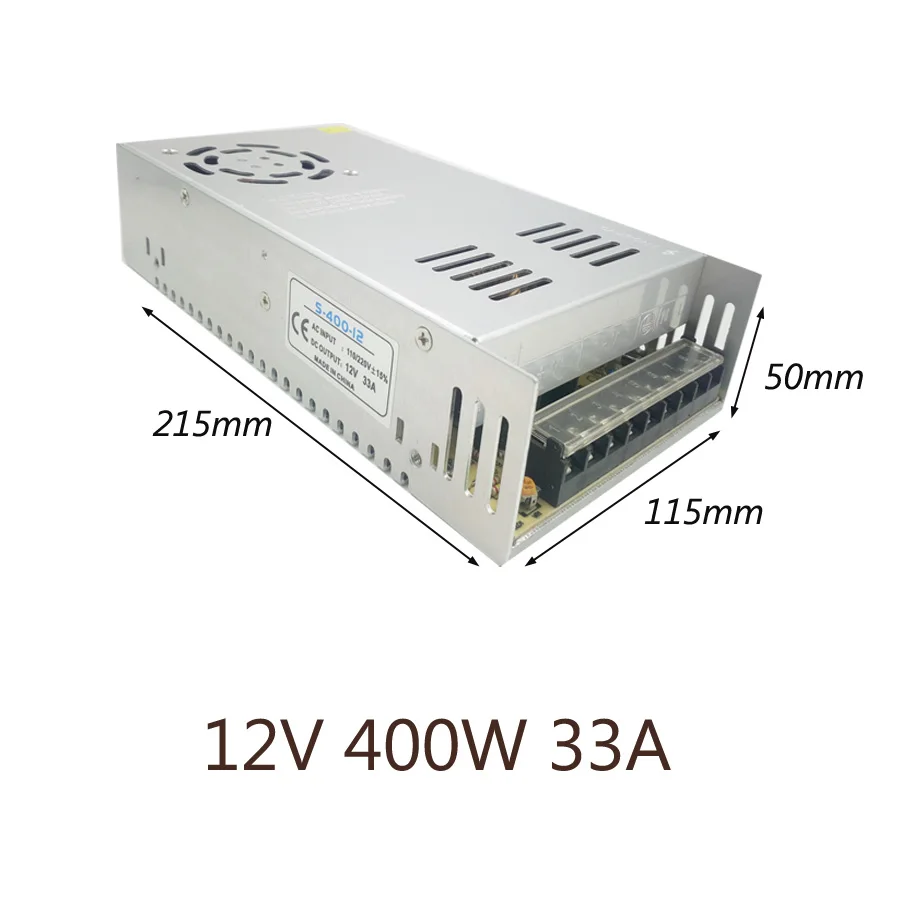 Блок питания 12V AC110-220V светодиодный драйвер 1A 2A 3A 5A 6A 10A 15A 20A 30A 33A трансформаторы систем освещения Светодиодный источник питания для светодиодный полосы - Цвет: 33A     396W