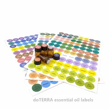 1set Pre-printed Multi-color Essential Oil Bottle Cap Lid Labels Round Circle Stickers for ALL doTERRA YoungLiving oils organize