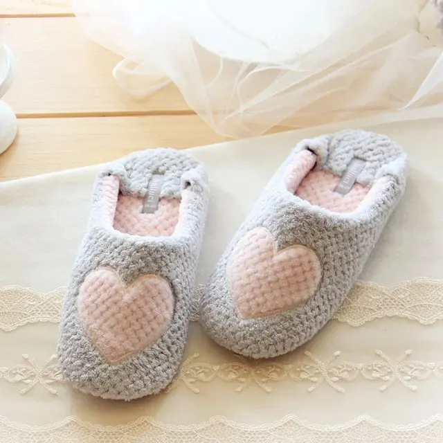Women Home Slippers Warm Winter Cute Indoor House Shoes