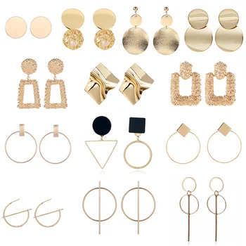 

Fashion Statement Earrings 2019 Big Geometric earrings For Women Hanging Dangle Earrings Drop Earring modern Jewelry