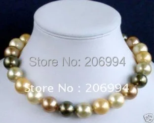 Чудесные 12 мм Разноцветные Жемчужное ожерелье 1" модные ювелирные изделия