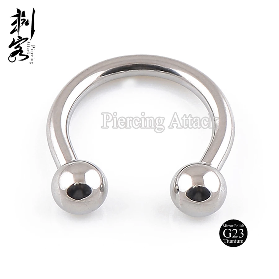Highly Polished G23 Titanium Body Piercing 16 Gauge Titanium Ball Horseshoe Circularin Body