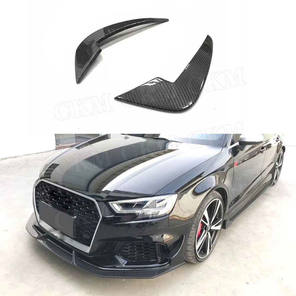 2PCS Carbon Fiber Front Bumper Canards Trim Winglet For Audi A3 RS3 Fins Shark Style Molding Garnish Bumper Decoration|Bumpers| - AliExpress