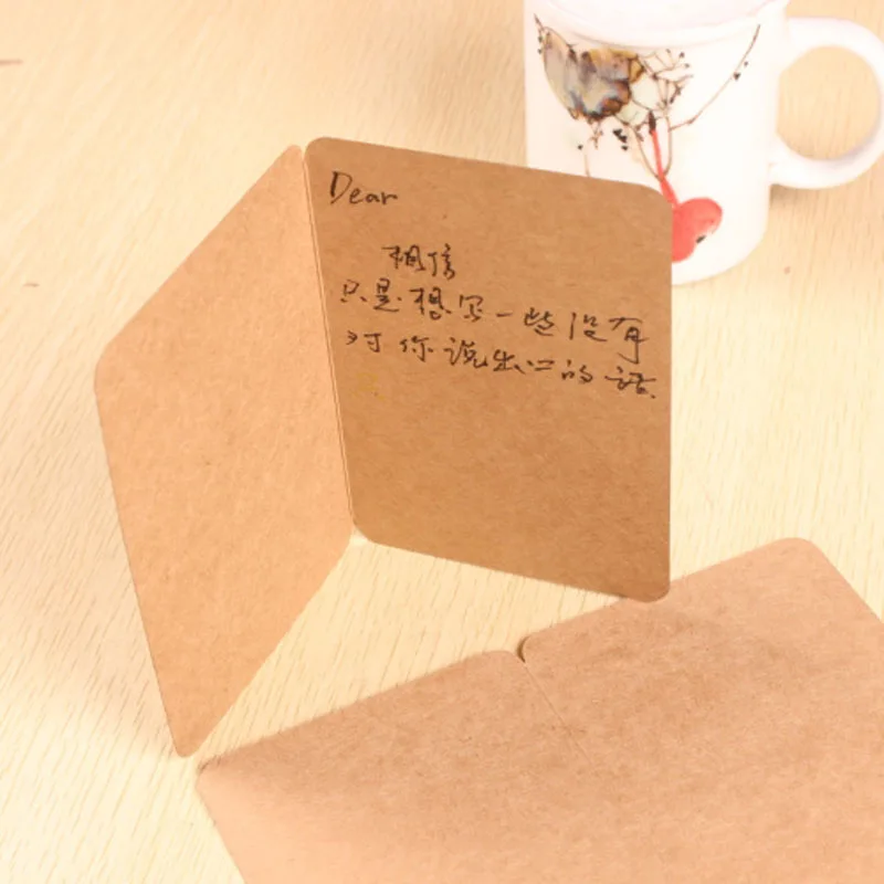 

10pcs Blank Kraft Paper Card Sketch Drawing Folding Gift Card Bookmarks Vintage Retro Kraft Paper Postcards,DIY Graffiti Painted