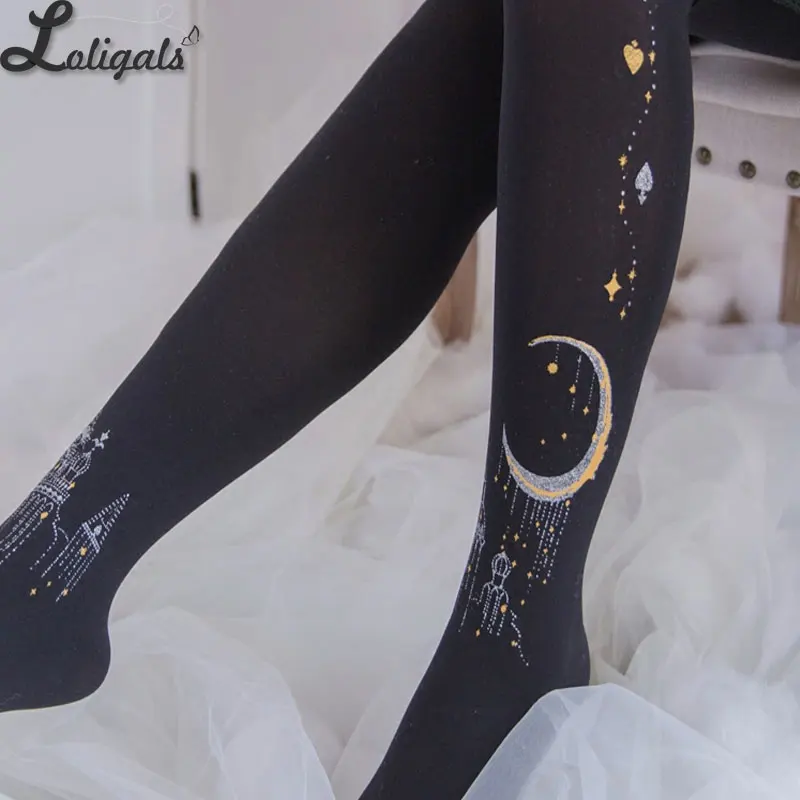 Красивые колготки с изображением замка звездной ночи женские 80D|pattern pantyhose|pantyhose