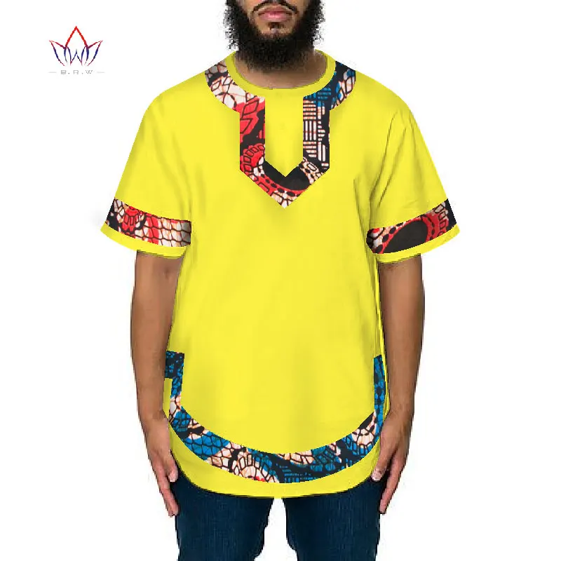 BRW Для мужчин s одежда в африканском стиле рубашка с принтом короткий рукав рубашка с принтом Для мужчин Дашики Африканский Костюмы Slim Fit
