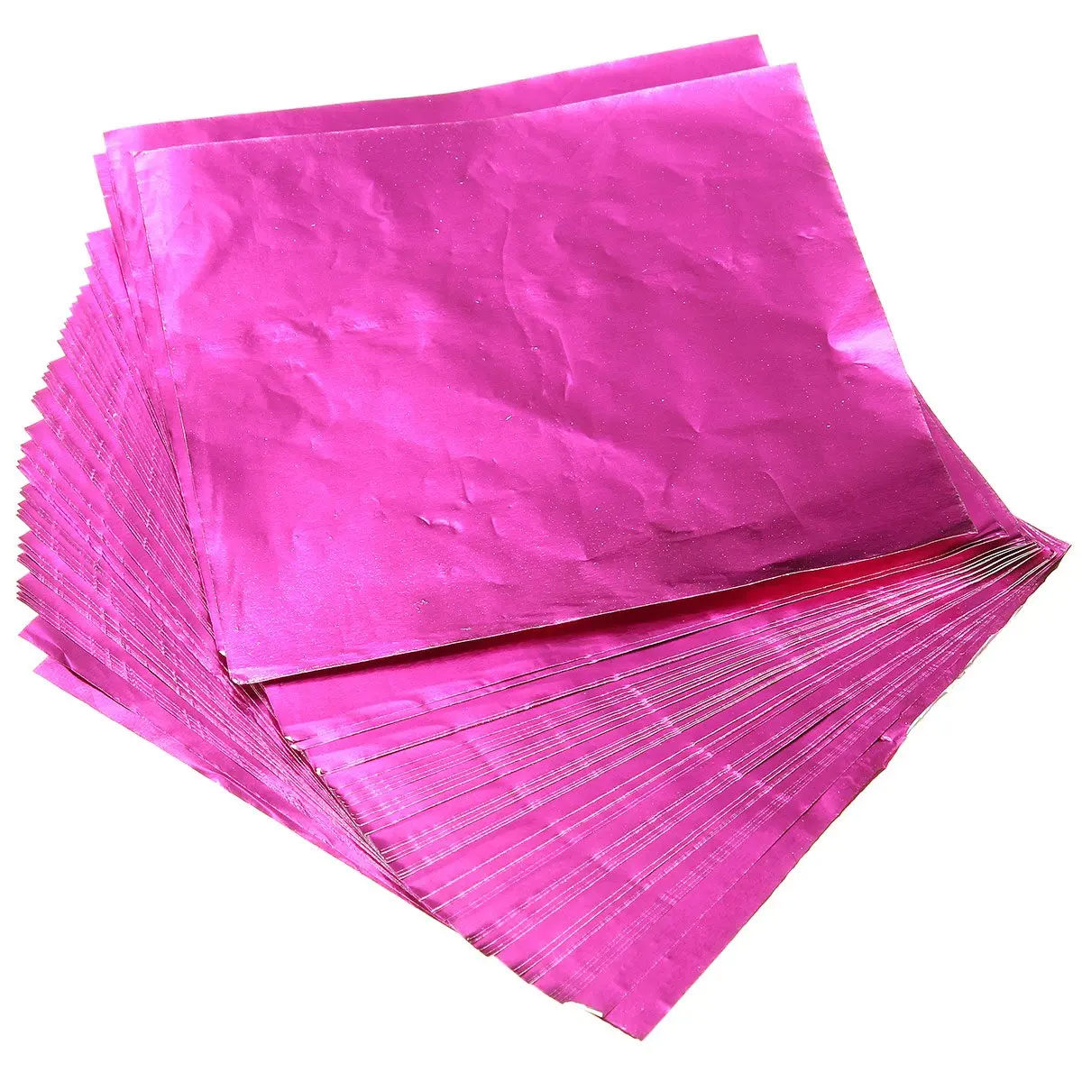 Botique 100 шт квадратные конфеты шоколадная оберточная бумага для сладостей алюминиевые обертки из фольги розовый