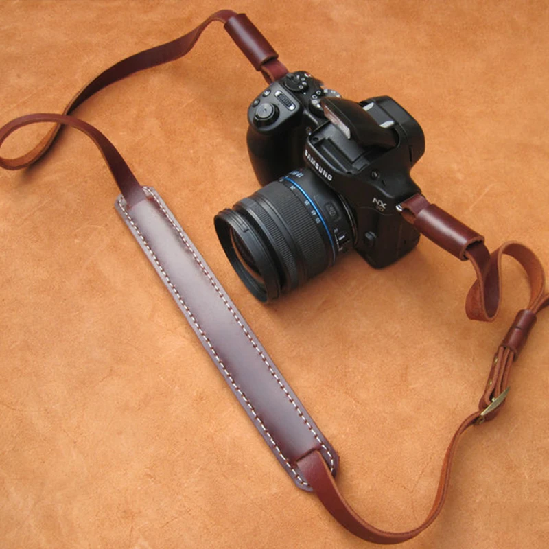 

Manual Camera Neck Strap Adjustable Camera Strap Head Layer Cowhide Vintage DSLR Strap Durable Leather Camera Accessories