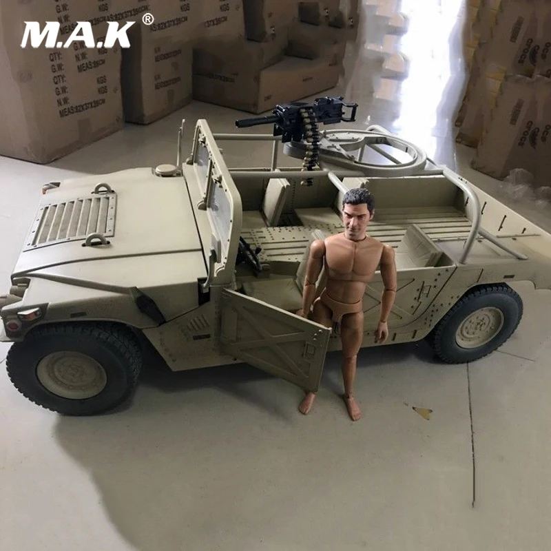

1/6 Scene accessories Diecast Sand Color Painting Hummer Military Truck Vehicle Model w gun MK19 F 12" Action Figure doll Toys
