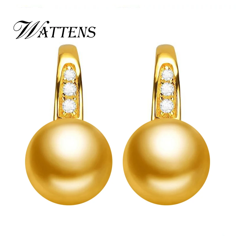 

WATTENS Trendy Natural Freshwater Pearl stud Earrings For Women,white black golden Earrings, jewelry wedding party accessories