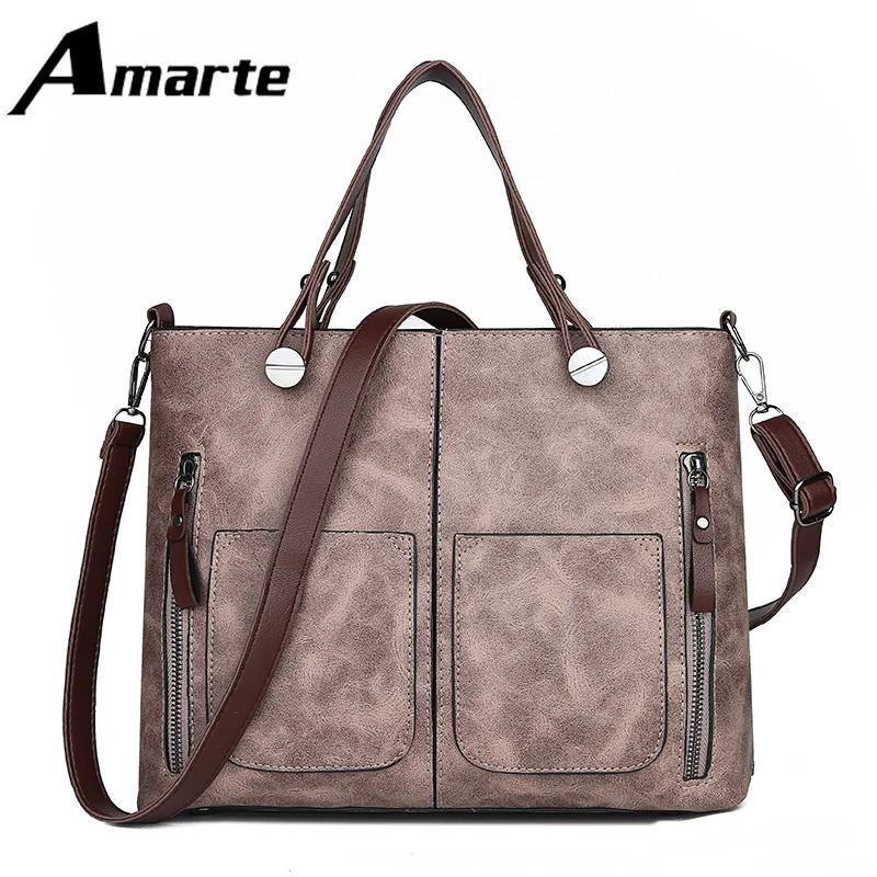 

Amarte Vintage Women Shoulder Bag Female Causal Totes for Daily Shopping All-purpose High Quality Dames Handbag Women Briefcase