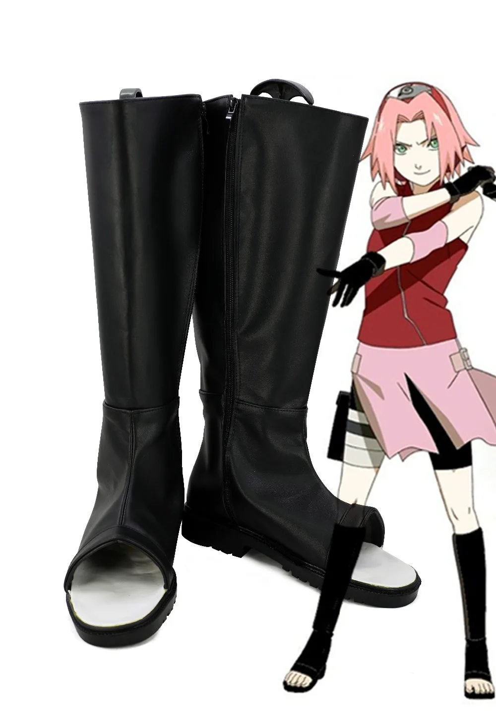 

NARUTO Cosplay Haruno Sakura Shoes Boots Anime Cospaly Costume Props for Party Custom Made Shoes
