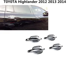 Для Toyota Highlander 2012-2014 автомобиль покрытие планки ABS Chrome дверные ручки Внешний дверь чаша палочки лампа рамка панели