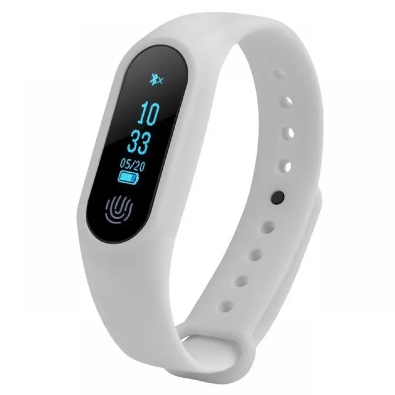 Водонепроницаемый шагомеры Bluetooth Смарт-браслет для бега спорт фитнес-браслет монитор сна Интеллектуальный OLED тачпад частота сердечных сокращений - Цвет: Белый