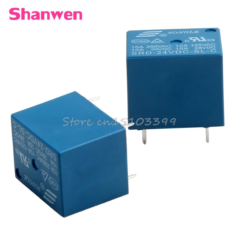 

5/10Pcs 5 Pins SRD-24VDC-SL-C SRD-24VDC-SL-C PCB 24V DC Coil Power Relay #G205M# Best Quality