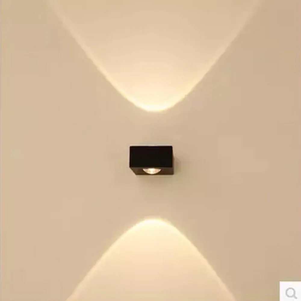 

Hot item aluminum black 6w indoor LED wall lamp, light direct upward and downward warm white wholesale
