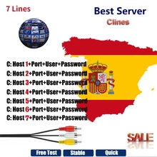 Vmade HD кабель 1 год CCCam для спутникового ТВ ресивера 7 Clines wifi FULL HD DVB-S2 поддержка Испании cline ccam сервер