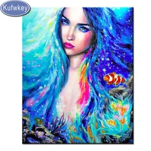 KUFWKEY Алмазная Картина фотографии на заказ женщина полный квадратный картина Стразы Алмазная вышивка ребенок, свадьба и родители подарок