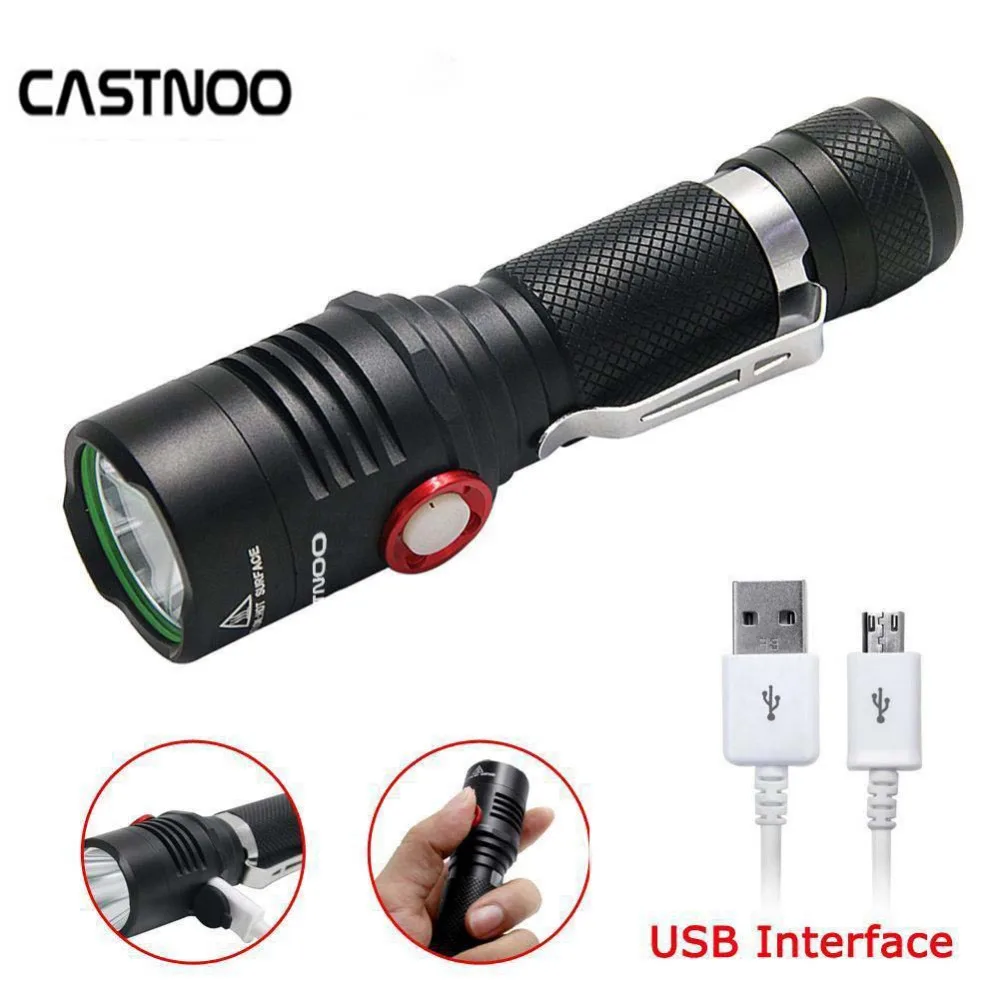 

CASTNOO 2000LM 5 Mode T6 LED Flashlight Torch Lamp Camping Light + USB Cable