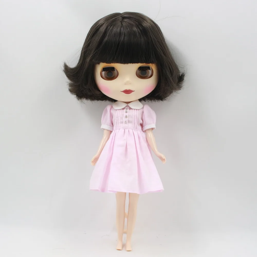 Neo Blythe Vestido tipo bata para muñeca con cuello blanco 3