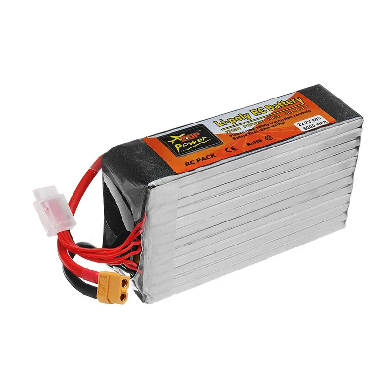 ZOP POWER 22.2V 8000mAh 60C 6S Lipo Battery Rechargeable With XT60 Plug Connector For RC Model Multicopter Part Accs