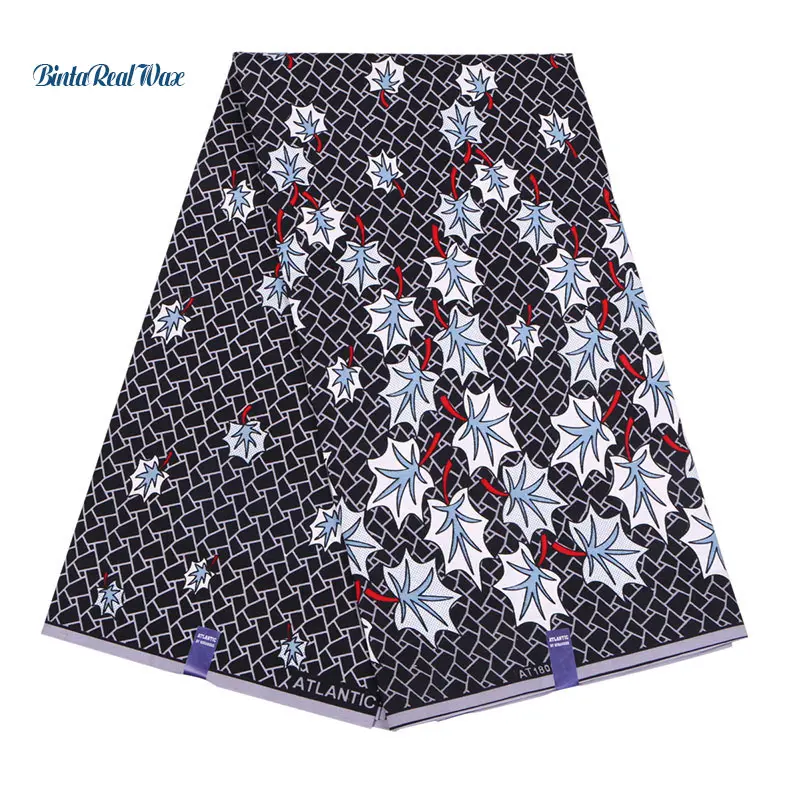 

Boho Ethnic Ankara Fabric African Polyester Wax Leaf Prints Fabric for Dress New Hollandais Wax 6 yard African Fabric FP6101