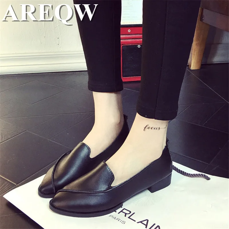 

2017 spring and summer fashion new pointed flat single shoes female student shoes casual shoes work women comfortable flat shoes