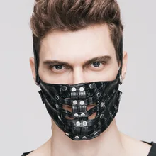 new punk Hot Explosion Steam Punk Cosplay Skin Mask Rivet Realistic-masks Motorcycle Face Anti Dust Mask Black Mask Face