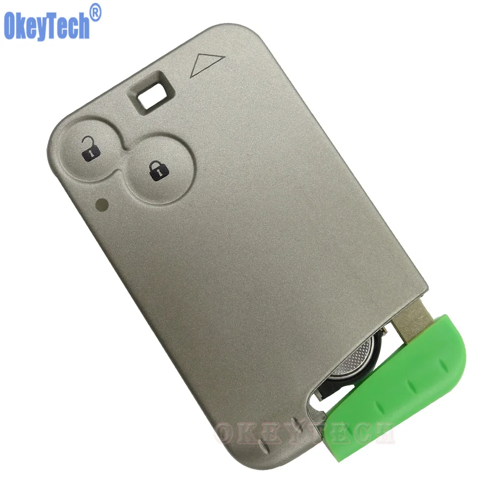 OkeyTech Smart Remote Key Card for Renault Laguna Smart Card 2 Buttons with 433MHZ PCF7947 Chip Small Insert Blade Emergency Key