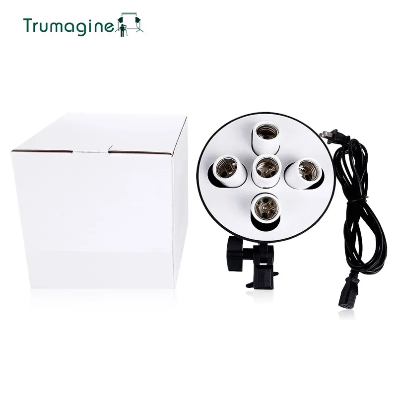 TRUMAGINE 5 in 1 E27 Base Socket Adapter Photo Lighting Bulb Holder For Photo Video Studio Softbox Accessories