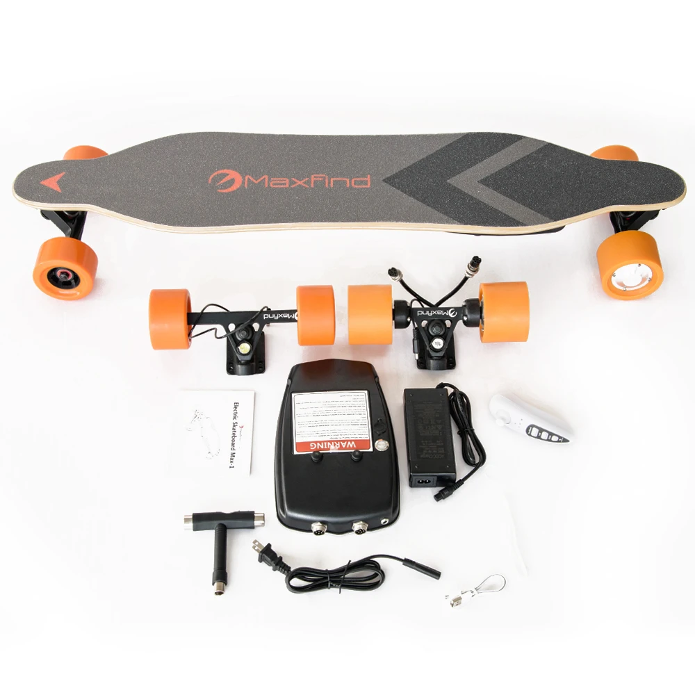 Maxfind diy electric skateboard kit 1000watt dual hub motor swappable