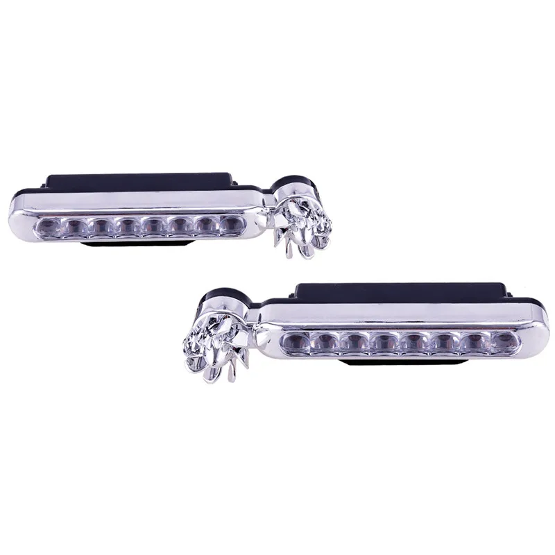 

New 2Pcs Wind Energy No Need External Power Supply Car Daytime Running Lights 8 LED DRL Daylight Headlight Lamp