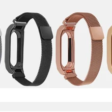 Браслет mi lanese из нержавеющей стали для Xiaomi mi 2, 3, 4, mi Band, браслет на запястье mi band 4, 3, 2 ремешка, металлический ремень