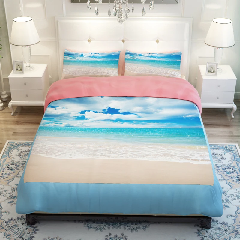 Sunset Ocean/Blue Sea/Sandy beach/Lake Scenic Bedding Sets