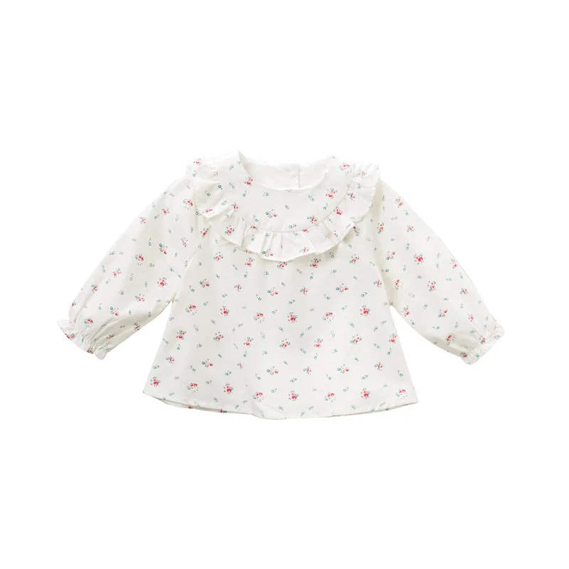 DB11753 dave bella/милые осенние Рубашки с цветочным рисунком для маленьких девочек; топы из хлопка для малышей; детская одежда высокого качества - Цвет: floral print