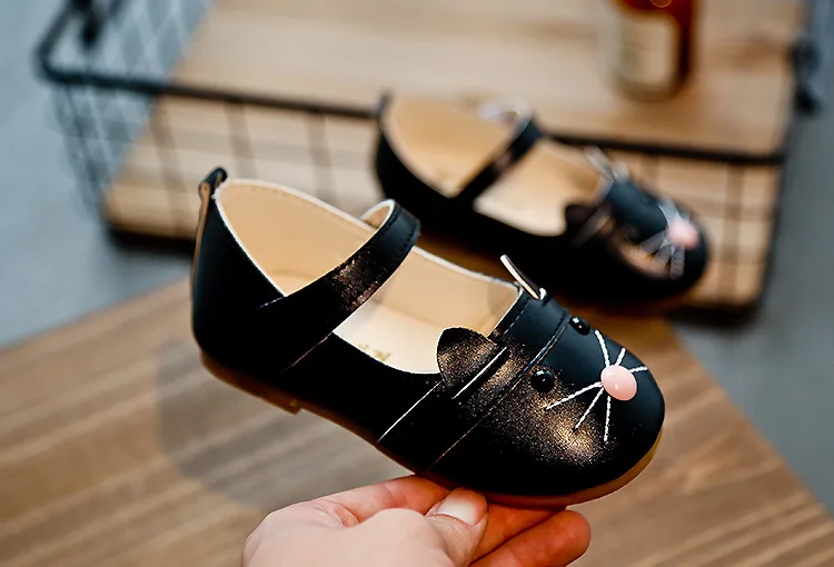 Обувь Mary Jane для детей с кошачьими ушками; домашняя обувь из искусственной кожи на липучке; Детские лоферы; скидка; Лидер продаж