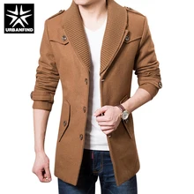Urbanfind мужчины зимняя шерсть куртка пальто большой размер m-3xl хорошее качество однобортный дизайн сгущает человек модного бренда верхней одежды