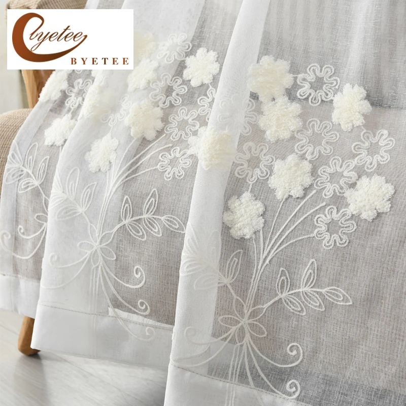 Aliexpress.com: Acheter Byetee coton lin blanc brodé ...