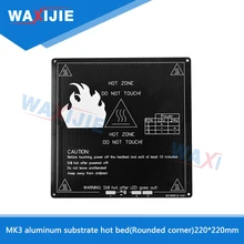 Upgraded Heating Bed 12V Round Corner MK3 HotBed Mendel RepRap 3D Printer Parts Aluminum Plate 220*220*3mm Black Heated Bed Part Upgraded Heating Bed 12V Round Corner MK3 HotBed Mendel RepRap 3D Printer Parts Aluminum Plate 220*220*3mm Black Heated Bed Part
