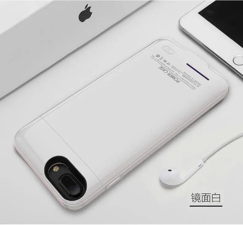 Высокое качество 3000 mAh Вернуться Клип Батарея Перезаряжаемые контейнер для аккумуляторных батарей держатель с магнитным креплением для iPhone6/6 S/7/8 Батарея Зарядное устройство случаях - Цвет: White